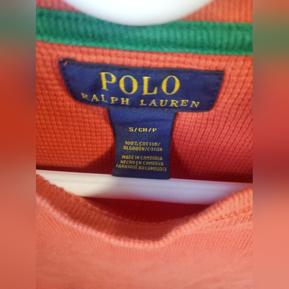 Polo Ralph Lauren Orange Long Sleeve Shirt Unisex - Picture 3 of 3